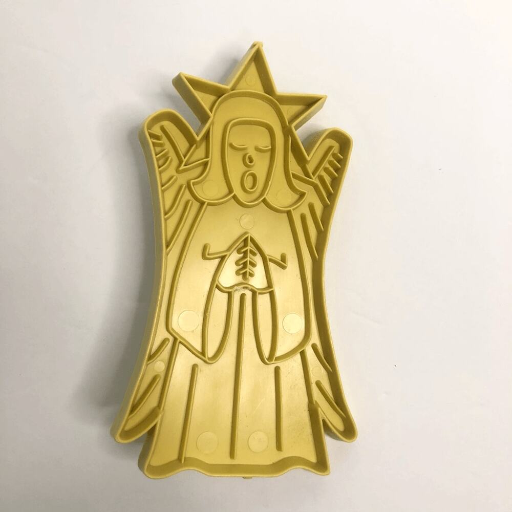 vintage‎ yellow stanley products 5 inch angel cookie cutter art mold christmas